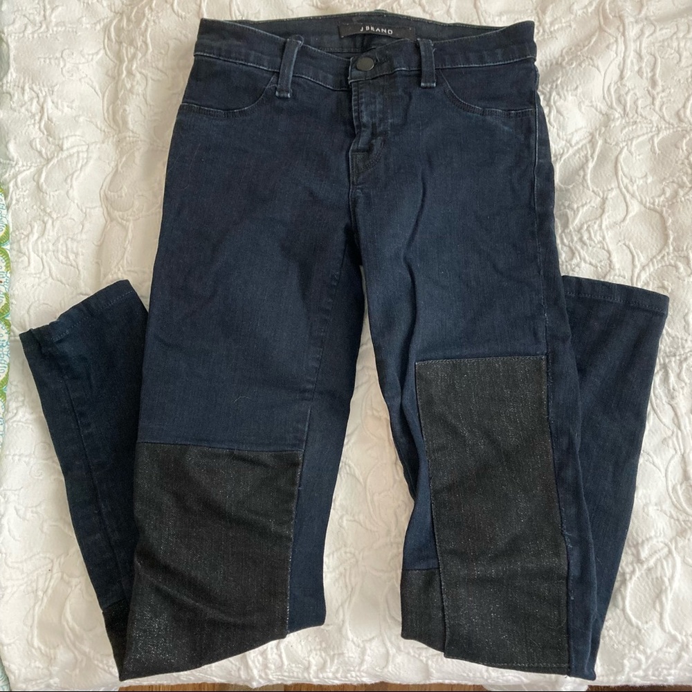 JBrand Skinny Indigo Jeans with Patches